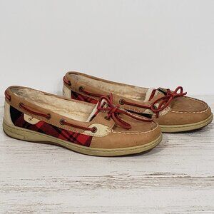 Sperry  Top-Sider  Red Plaid & Leather Loafers  Women's Size 9M